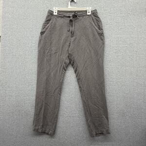 Cubavera Pants Mens Medium 34x30 Gray Linen Drawstring Beach Casual Pocket Light